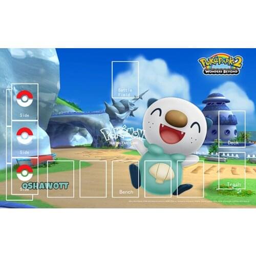 Pokemon Playmat Mat Board Game for Children Girl Cute Present Oshawott Animal Design PTCG TCG Acessories