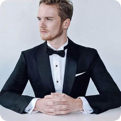 Custom Black Men Suits Wedding Suits Bridegroom Groom Formal Tuxedos Prom Party Man Blazer Costume Slim Fit Terno Masculino 2019