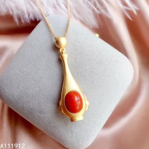 KJJEAXCMY fine jewelry natural Agate 925 sterling silver women pendant necklace chain support test beautiful
