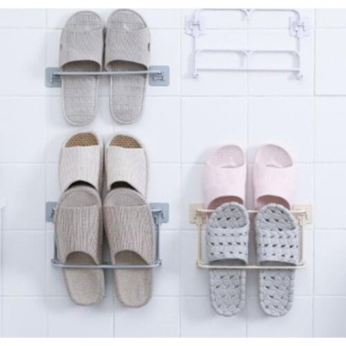 Adhesive Slippers Storage Rack Household Stereo Shoes Storage Rack For Room Moisture-proof Combinable Shoe Rack For Bathroom