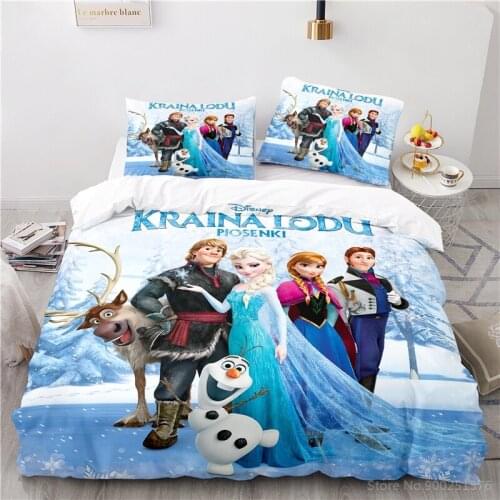 Disney Cartoon Film Duvet Cover Set Frozen Elsa Anna Princess Bedding Set Queen King Size Comforter Cover Pillowcase Bedclothes