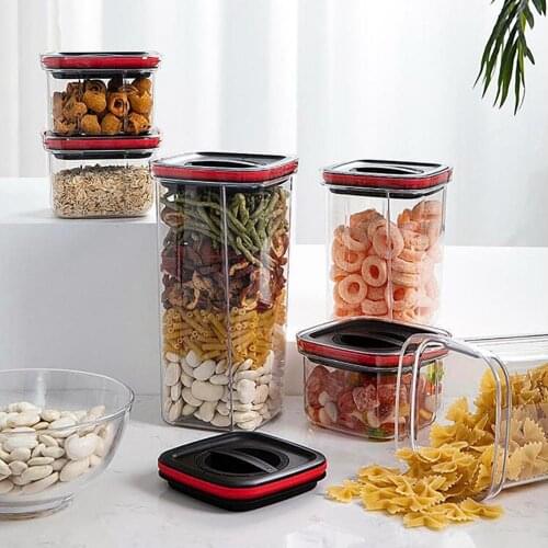 Kitchen Storage Box Food Storage Box Kitchen Supplies Grain Storage Tank Moisture-Proof Sealed Cans Transparent Organizer