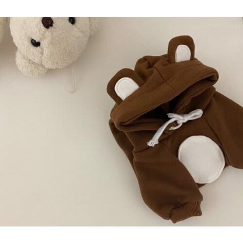 Brown Pet Dog Clothes Winter Warm Dog Hoodie Cartoon Bear Outdoor Decoration Puppy Small Medium Dogs Teddy Chihuahua Bulldog