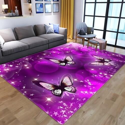 Cartoon Butterfly Pattern Carpets For Living Room Bedroom Rug 3D Printing Kids Room Play Decor Area Rugs Child Crawl Floor Mats