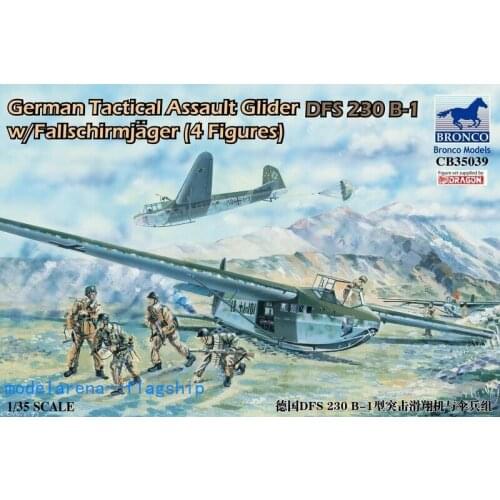 Bronco 1/35 CB35039 German Tactical Assault Glider DFS 230 B-1 w/ 4 Figures kit