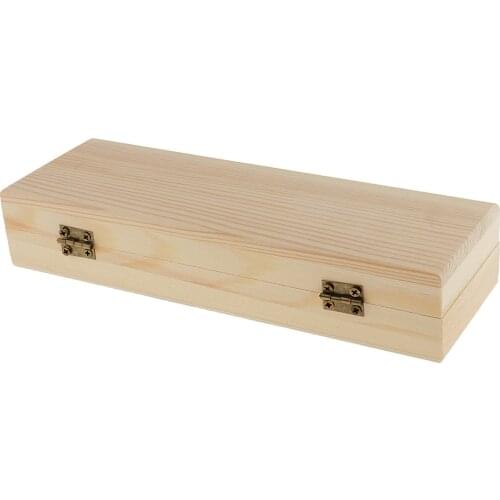 Set of 2, Unfinished Jewelry Trinket Storage Box Wooden Organizer Gift Case
