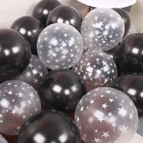20pcs/lot 12 inch Latex Balls Set Transparent Star Clear Pink Black Balloons Wedding Decor Baby Shower Birthday Party Supplies