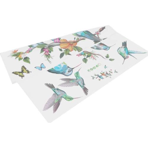 Wall Stickers Colorful Butterflies Birds Tree Branch Pattern Wall Sticker Self-Adhesive Wallpaper Room Decor Wallpaper