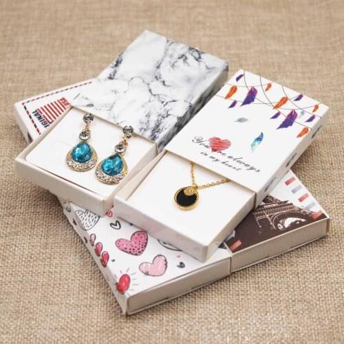 New Dreamcatcher/marble pattern gift box vintage kraft/white Uk & USA/France country stamp wedding /candy box 50boxes+50cards