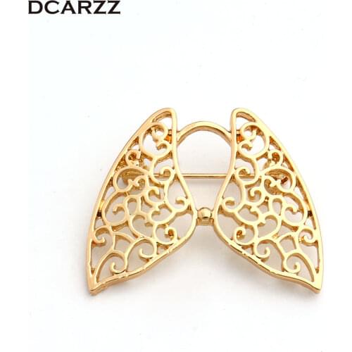 Gold Color Lungs Charm Medical Pin Metal Brooch Lapel Collar Pins Christmas Gift for Doctor Chemistry/Biology Jewelry Wholesale