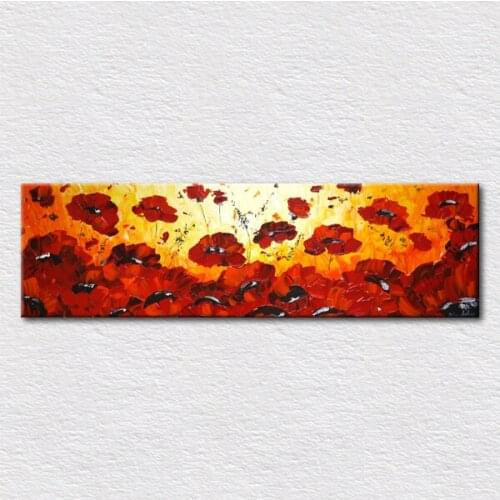 Wholesale and retail beautiful large Canvas prints abstract floral painting for room wall art with size 16x56 inch free shipping