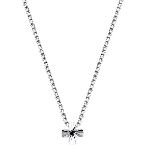 925 sterling silver fashion cute Jesus cross pendant box chain necklace ladies men fashion wedding party pendant jewelry