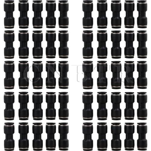 CNBTR 10mm Straight Push in Air Pneumatic Connector Quick Fittings Coupler Jointer Pack of 50