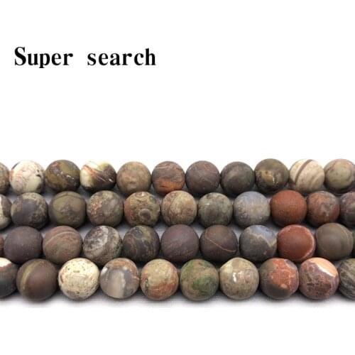 Natural Stone matte Colorful agat loose Round Beads Bracelet 15" Strand 4 6 8 10 12MM Pick Size For Jewelry Making Bracelet
