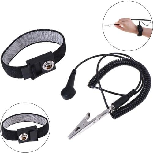 Adjustable Anti Static ESD Wrist Strap Discharge Grounding Prevent Static Shock with Clip for Electronics Repair Work Tools