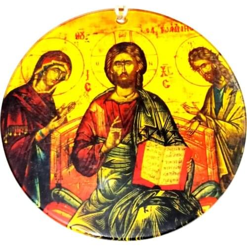 Handmade Wall Decoration with Fusion Glass Virgin Mary, Christ Jesus And Joseph Picture Christmas Souvenirs