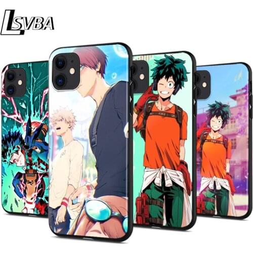 Boku No Hero Academia Anti-fall Silicone Phone Case For iPhone 2020 11 Pro XS Max XR X 8 7 6 6S Plus 5 Black Cover