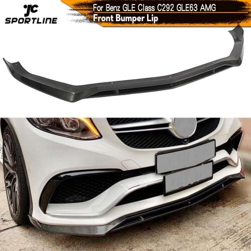 Front Bumper Lip Spoiler For Mercedes-Benz GLE Class C292 GLE63 AMG 2015 - 2018 Carbon Fiber Front Bumper Lip Spoiler Splitters
