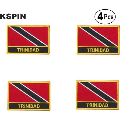 Trinidad-Tobago Rectangular Shape Flag Iron on Saw on Patches Embroidered Flag Patches National Flag Patches for Clothing