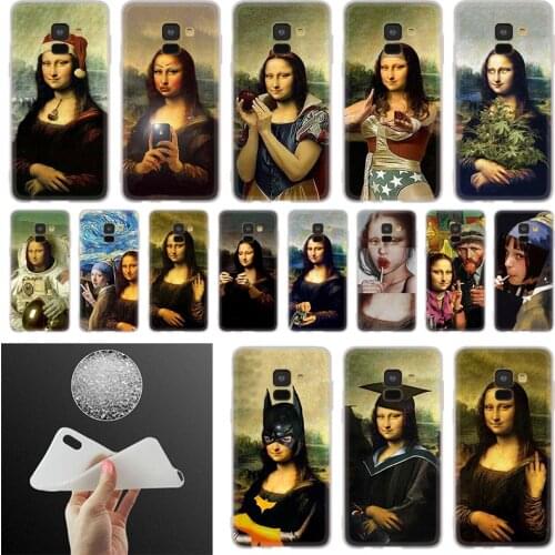 Mona Lisa funny Spoof Phone Case For Samsung Galaxy A10 A20 A30 A40 A50 A60 A70 A6 A8 Plus A7 A9 2018 A3 A5 2017 Soft Cover