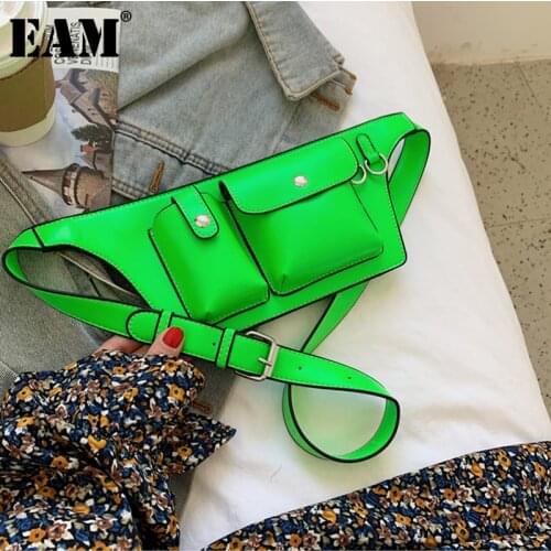 [EAM] Women New Designer Brand Cute Mini Orange Pu Leather Personality Cute All-match Waist&chest Bag Fashion Tide 2021 18A3259