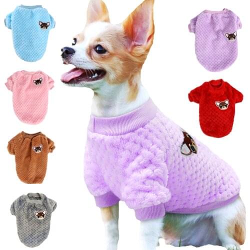Winter Fleece Dog Clothes Pets Hoodies For Small Medium Dogs Jacket Coat Striped Warm Pet Cat Clothing Chihuahua Teddy Apparels