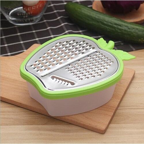 1PC Apple Shape Stainless Steel Multifunctional Shredder Planing Machine Sliced Carrots Kitchen Vegetable Fruit Graters KX 045