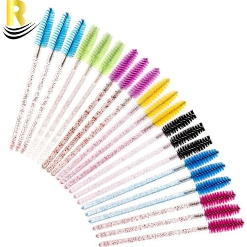 100PCS Cosmetic Eyelash Brush Disposable Crystal Eyelash Comb Brush Spoolers Mascara Wands Applicator Eyelash Extension Tools