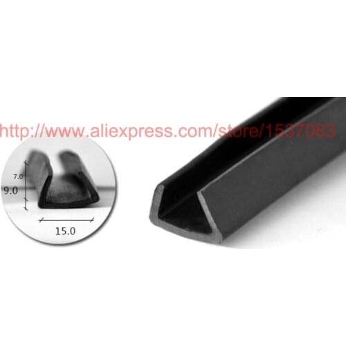 15mm x 9mm glass edge guard trim rubber door seal strip weatherstrip - TYPE 011