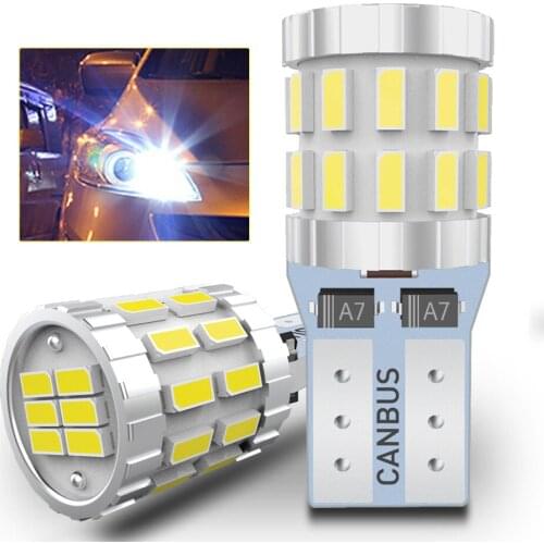 2X T10 W5W LED Bulbs Car Lights led Parking lights Interior Dome Lights 3014 LEDs 12V DC Automobiles Lamp DRL no error for Skoda