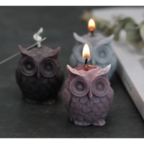 3D Owl Candle Mold Silicone Candle Mould DIY Handmade Resin Molds For Plaster Wax Mould Silicone Mold For Candle Making