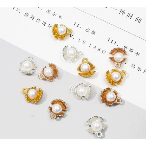 5pcs 15x12mm pearl shell and conch charms for jewelry making and crafting fashion earring pendant necklace bracelet charms