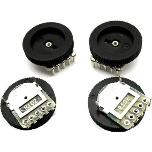 50pcs B102 1k 16x2.8mm Duplex 5 Dial Volume Potentiometer Worm Gear Potentiometer