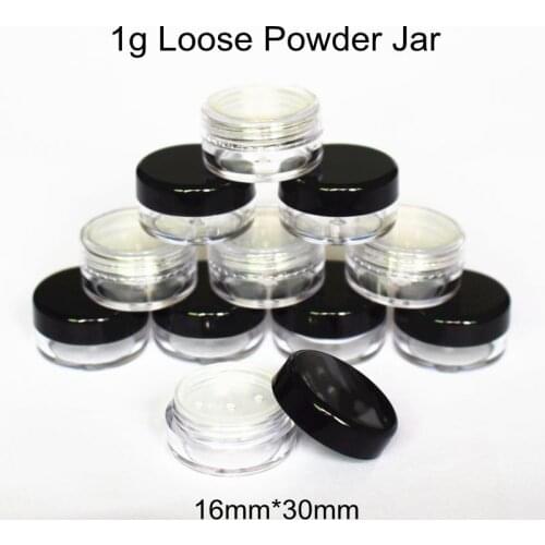 50pcs/lot 1g 1ml Mini Loose Powder Case Refillable Sample Jar Empty Cosmetic Container DIY Plastic Portable Loose Powder Box