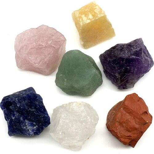 7pcs/lot Natural Pink Crystal /Amethysts /Sodalite/Green Aventurine/White Crystal Stone Beads Seven Chakras Energy Healing Stone