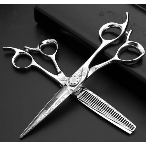 9cr13 high quality 6 inch hair barbershop professional scissors Japan 440c hairdressing thining scissors cutting shears makas