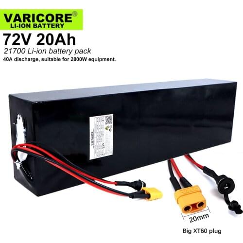 72V 20Ah 20S5P 26700 Lifepo4 Battery Pack with 20s 20A Maximum 60A Balanced BMS for Electric Boat E-bike 58.4V Lawn mower