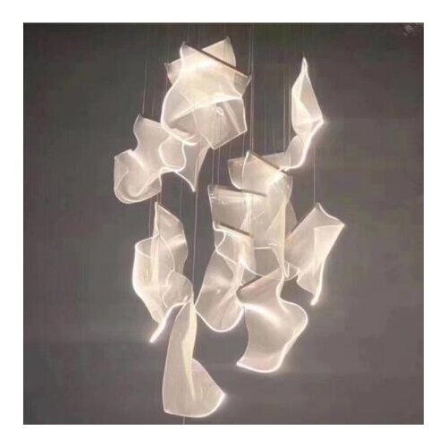 Acrylic page tile chandelier, corridor, lobby, sand table area, soft-fitting large ceiling overhead chandelier