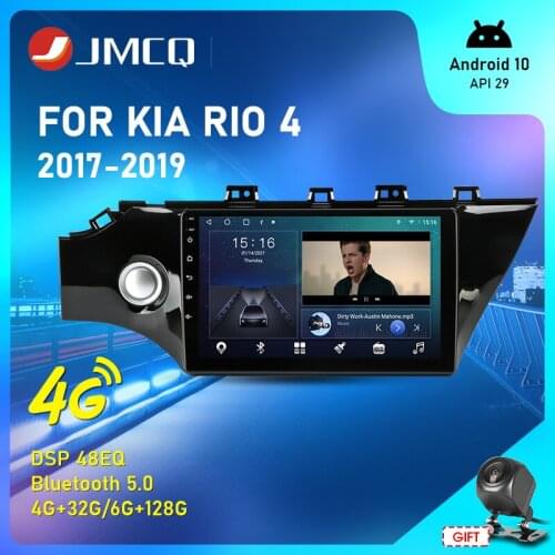 JMCQ Android 10 RDS DSP 2 Din Car Radio Multimedia Video Player For KIA RIO 4 RIO4 2017-2019 Head Unit GPS Navigation 4G+WiFi