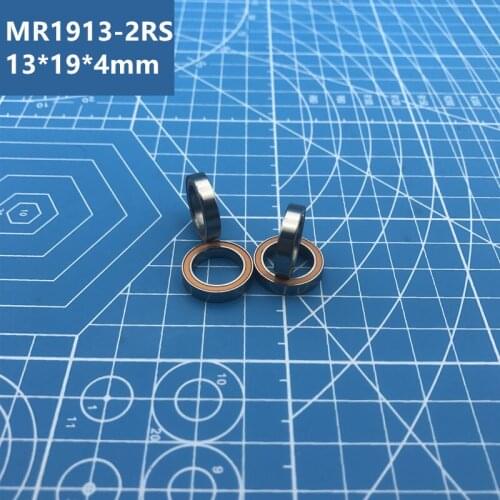 Free Shipping high quality 10PCS 13*19*4 Orange Seal Model Bearing MR1913-2RS XB9 Thin-wall Wheel Bearings MR1913 RS