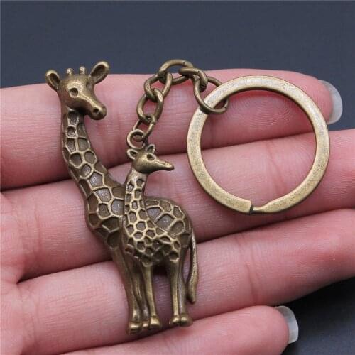 1 Piece Keychain Deer And Giraffe Keyring Fashion Hot Sale Key Chain Women key-rings Key Chain Ring