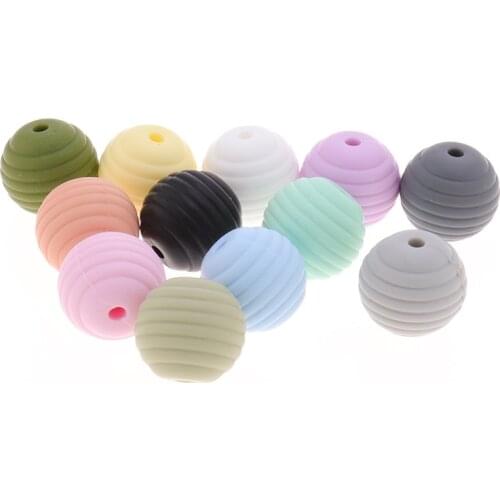 Silicone Spiral Beads For Jewelry Making 15mm Silicone Chewable DIY Spacer Teething Beads Accessories BPA Free Baby Teethers