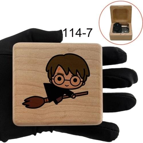 Color print Wood Musical Box magic academia Music Box Wind Up Mechanism Mucial Gift for Christmas Birthday Valentines Day