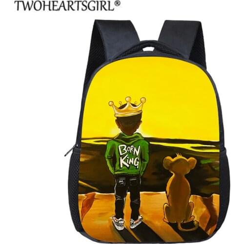 Children School Bags Toddler Bags Black Art African Boy Print Book Bags Kindergarten Bag Backpack for Kids Boys Girls 12inch