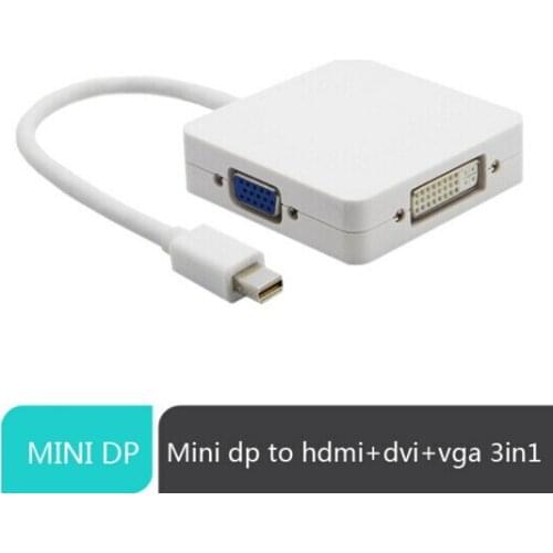 By dhl or ems 200 pcs 3 in 1 Thunderbolt Mini Displayport to DP DVI HDMI Adapter Cable For MAC pro AIR