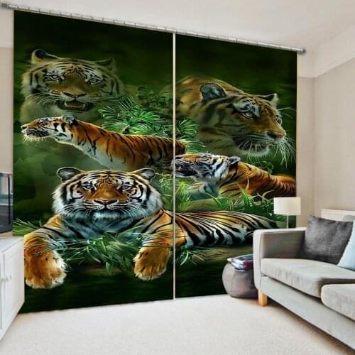 Photo Beautiful Photo Fashion Customized 3D Curtains tiger curtains French Bay Window curtains