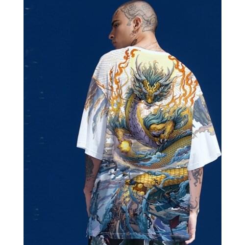 Harajuku T-Shirt Unisex Hip Hop MenS Tshirt Japanese Anime Printed Short Sleeve T Shirt Tops Tees Samurai Streetwear FF3125