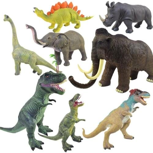Animal Model Toy Action Figures Rhinoceros Elephant Dinosaur Tyrannosaurus Learning Educational Toys for Children Gift