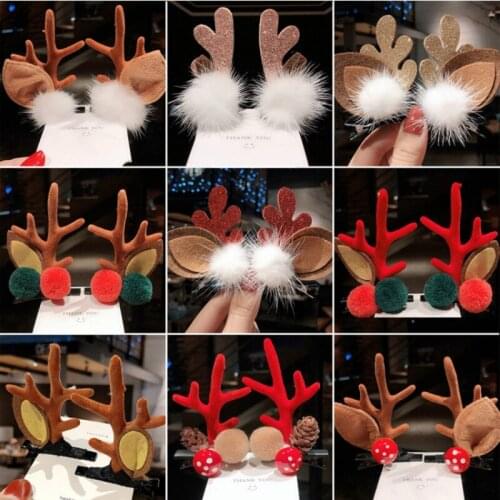 Ins Christmas Deer Headband Mickey Headwear Cute Childrens Antler Headdress Elf Christmas Cosutme Decoration Hair Accessories