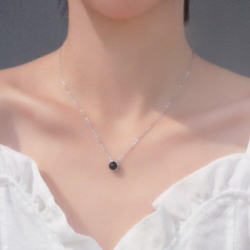 L&P New Fashion Obsidian 925 Sterling Silver Necklaces & Pendants For Women Fashion Lady Jewelry Accessories Wholesale